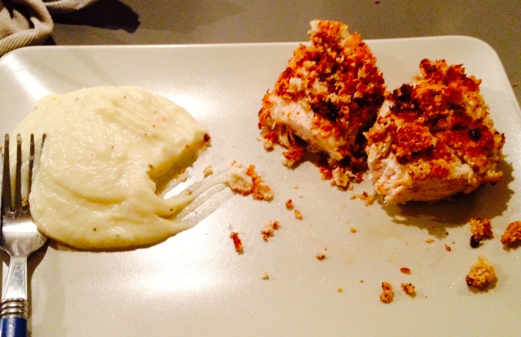 Cauliflower Mashed Potoates and Coconut Chicken