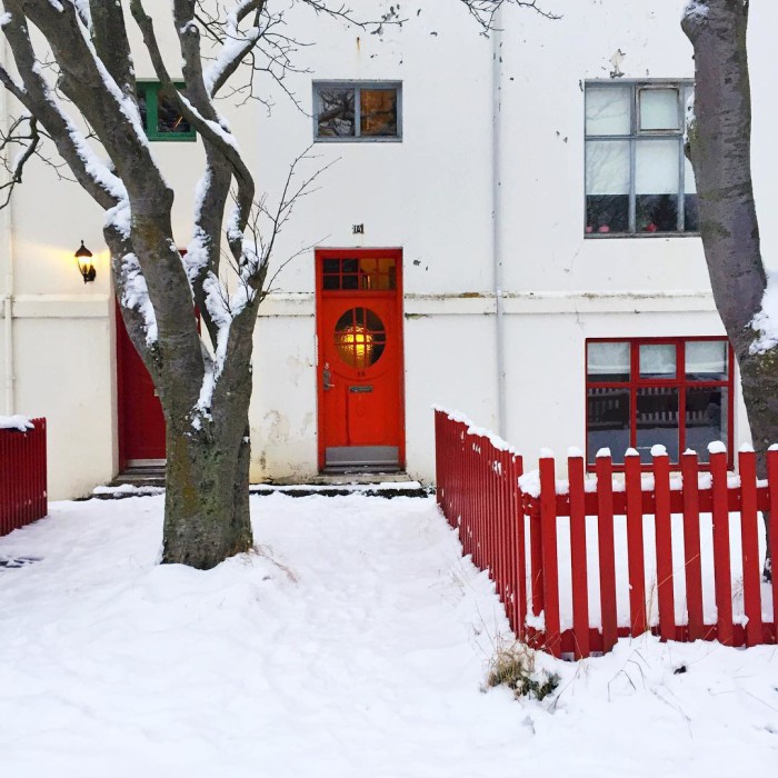 Red doors were just made for the snow dont youhellip